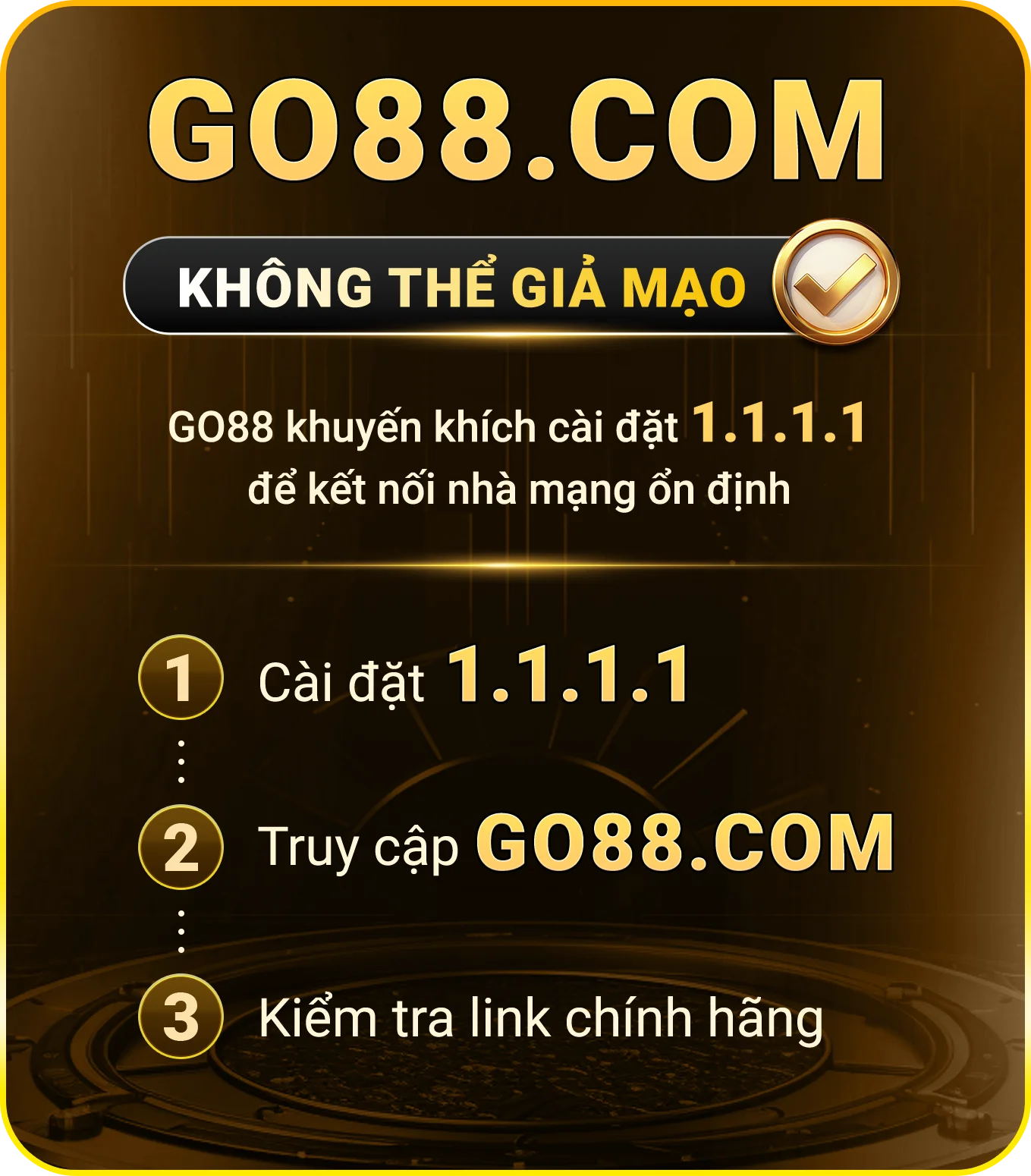 Cài đặt 1.1.1.1 để truy cập Go88